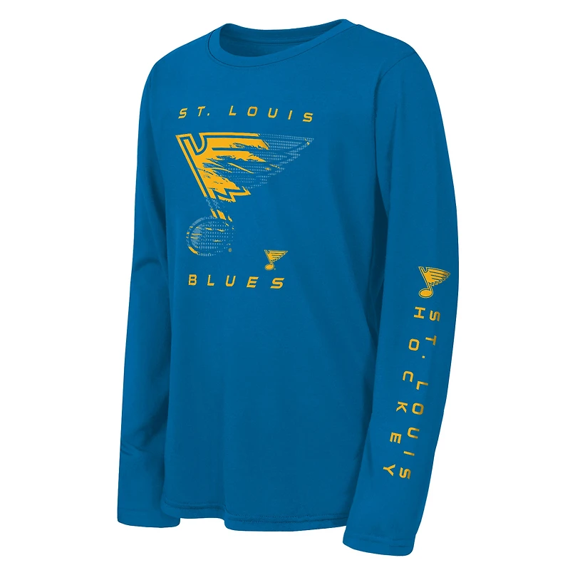 T-shirt à manches longues bleu Youth Outerstuff des Blues de Saint-Louis : « Saisissez la victoire »