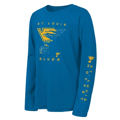 T-shirt à manches longues bleu Youth Outerstuff des Blues de Saint-Louis : « Saisissez la victoire »
