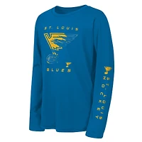 T-shirt à manches longues bleu Youth Outerstuff des Blues de Saint-Louis : « Saisissez la victoire »