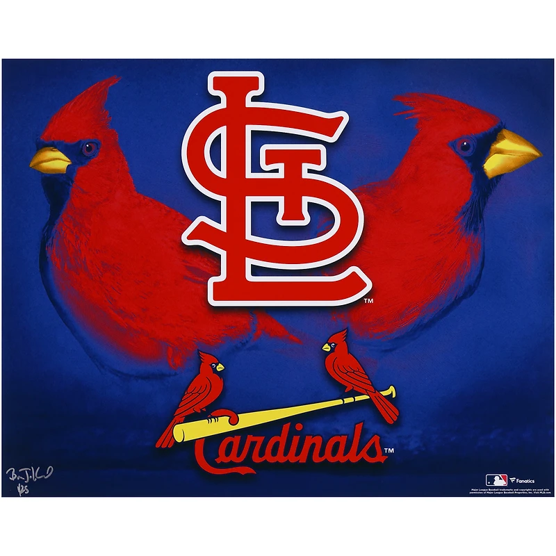 Tirage photo 16" x 20" des Cardinals de St. Louis - Signée par l'artiste Brian Konnick - Édition limitée à 25 exemplaires