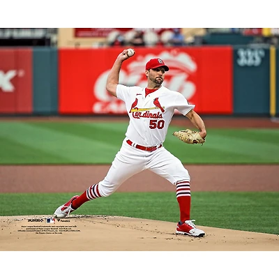Adam Wainwright St. Louis Cardinals Unsigned Delivers First Inning Pitch Photograph