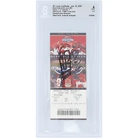 Billet authentifié par Beckett Fanatics Witnessed, daté du 18 juin 2007 et signé par Albert Pujols des Cardinals de Saint-Louis, pour son 1000e match en carrière. Inscription « 1000e match en carrière ».