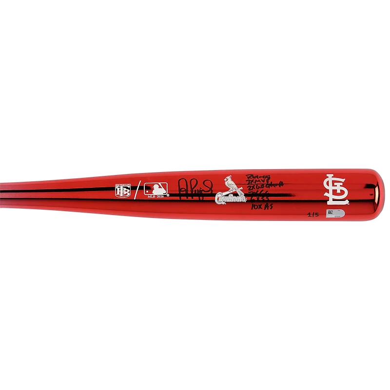 Bâton chromé Big Time Bats autographié par Albert Pujols des Cardinals de Saint-Louis, avec inscriptions multiples