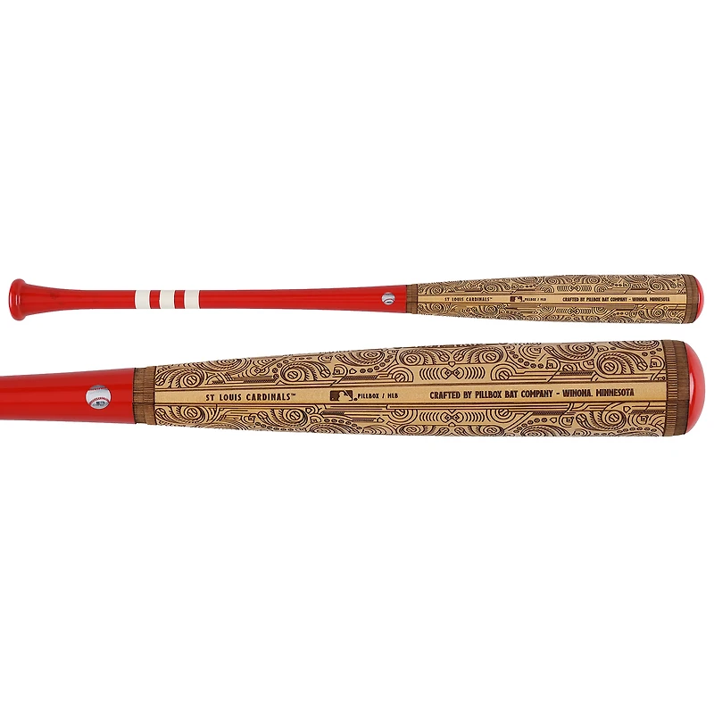 Bâton de baseball Pillbox Bat Company Mural Series autographié par Albert Pujols des Cardinals de Saint-Louis, avec inscription « MVP de la Ligue nationale 2005, 2008, 2009