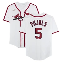 Maillot réplique Nike Cooperstown blanc autographié par Albert Pujols des Cardinals de Saint-Louis