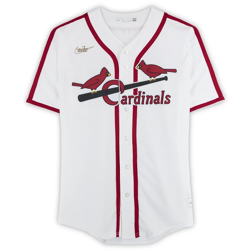 Maillot réplique Nike Cooperstown blanc autographié par Albert Pujols des Cardinals de Saint-Louis