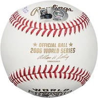 Balle de baseball des Cardinals de Saint-Louis, logo des Séries mondiales 2006, autographiée par Albert Pujols, Yadier Molina et Scott Rolen