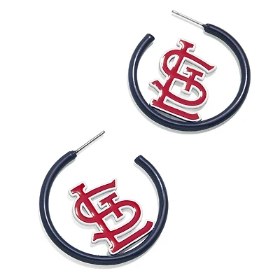 BaubleBar St. Louis Cardinals Enamel Hoop Earrings