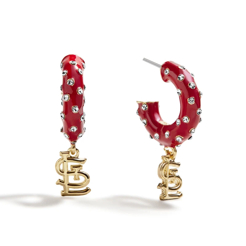 BaubleBar St. Louis Cardinals Enamel Hoop Earrings