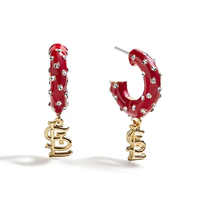 BaubleBar St. Louis Cardinals Enamel Hoop Earrings