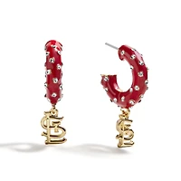 BaubleBar  St. Louis Cardinals Enamel Hoop Earrings
