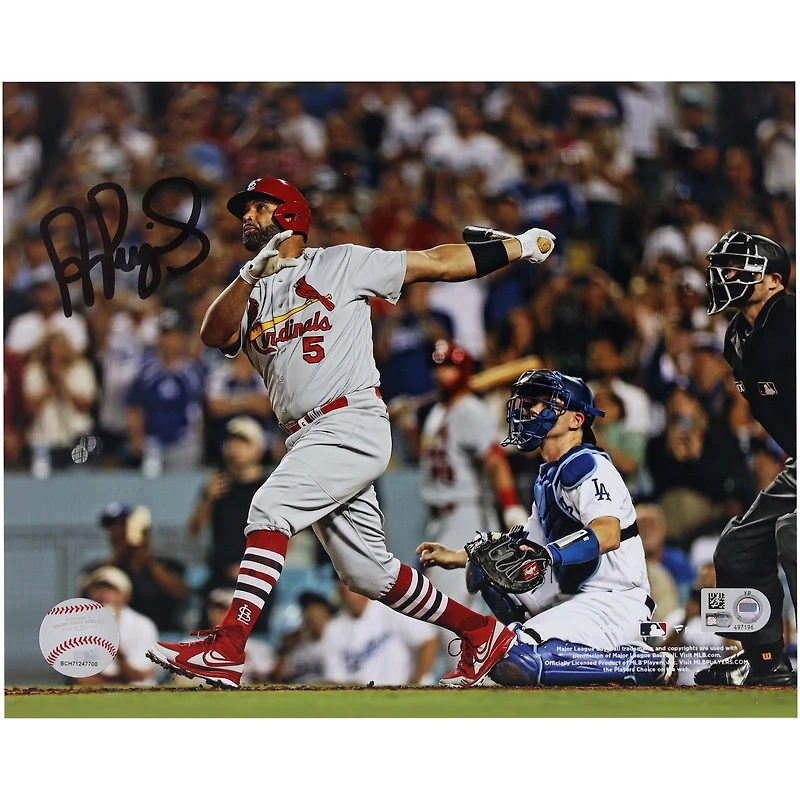 Photo 8'' x 10'' autographiée par Fanatics Authentic d'Albert Pujols, des Cardinals de Saint-Louis, pour son 700e coup de circuit