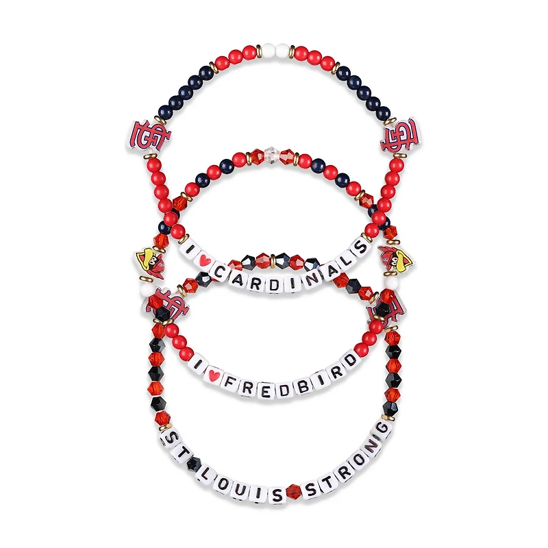 FOCO St. Louis Cardinals 3-Pack Friendship Bracelet Set