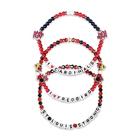 FOCO St. Louis Cardinals 3-Pack Friendship Bracelet Set
