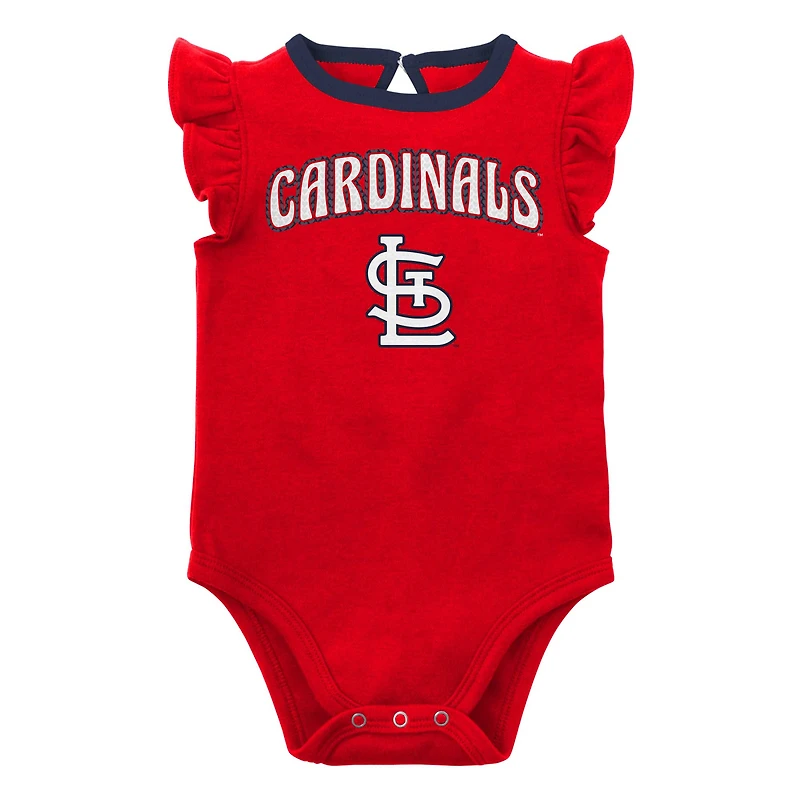 Girls Newborn & Infant Red/Heather Gray St. Louis Cardinals Little Fan Two-Pack Bodysuit Set