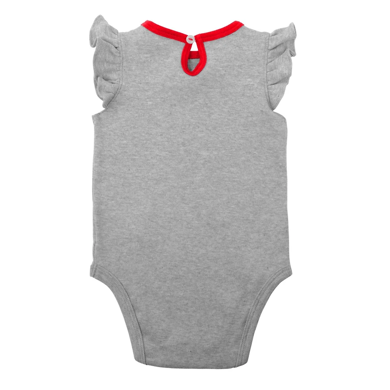 Lot de deux bodys pour nouveau-nés et bébés rouges/gris chinés St. Louis Cardinals Little Fan