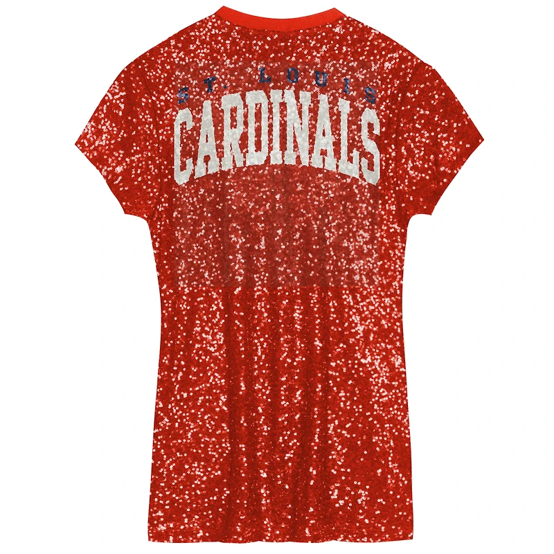 Girls Preschool Red St. Louis Cardinals Sequin V-Neck Dress