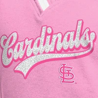 T-shirt raglan rose à col en V pour fille New Era des Cardinals de Saint-Louis