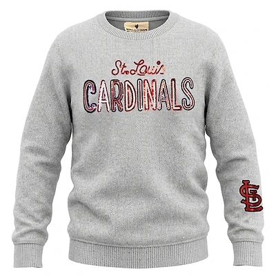 Sweat-shirt à col rond en polaire sequins gris chiné doux comme du raisin pour filles et jeunes filles, modèle Nantucket des Cardinals de Saint-Louis