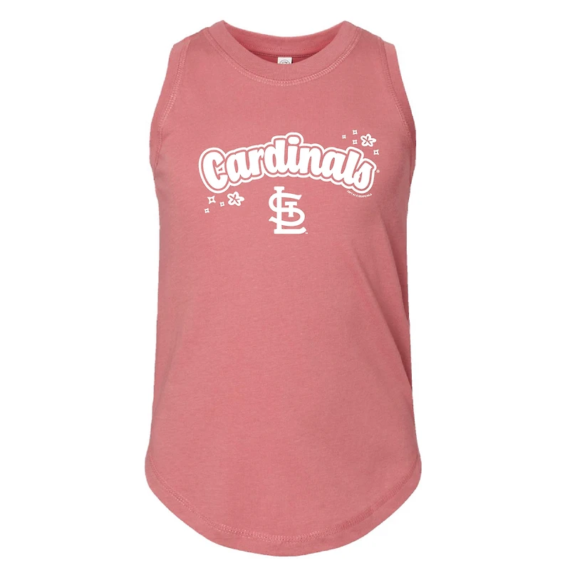 Girls Youth Soft as a Grape Pink St. Louis Cardinals Tank Top