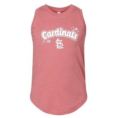 Girls Youth Soft as a Grape Pink St. Louis Cardinals Tank Top