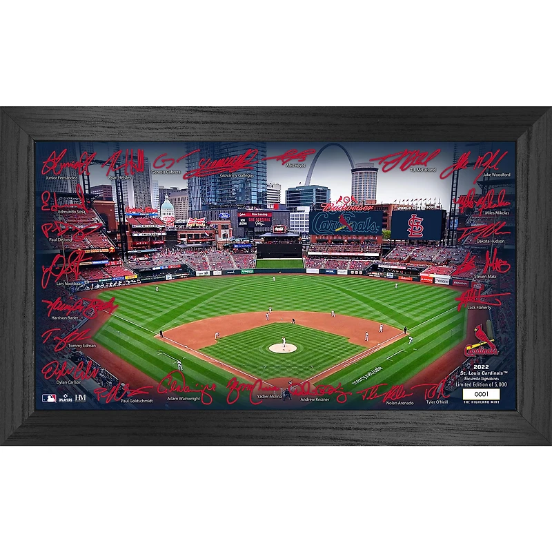 Highland Mint St. Louis Cardinals 12" x 20" Facsimile Signature Field - Framed Photo