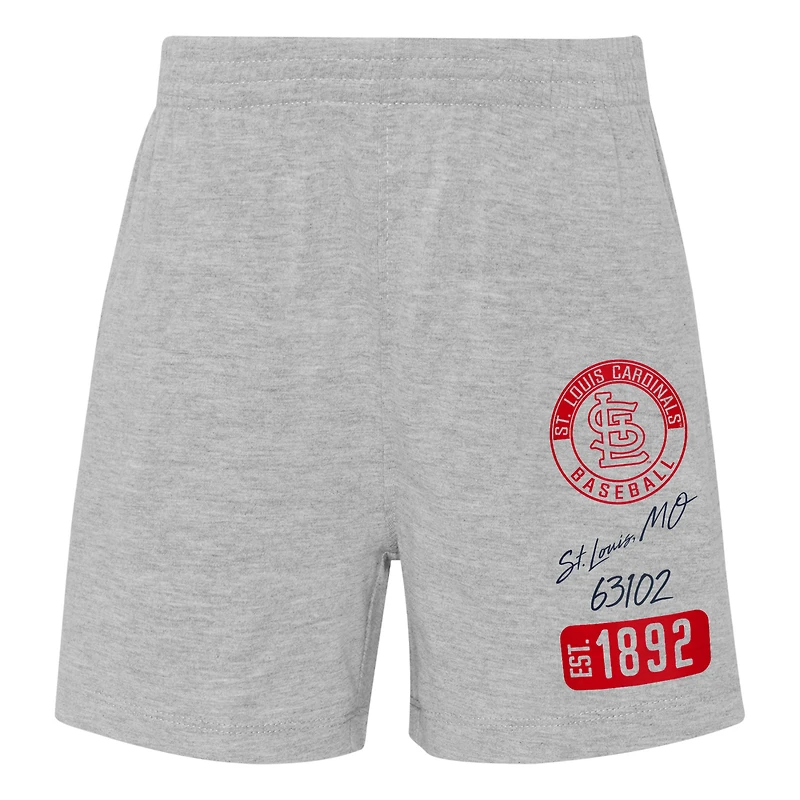 Ensemble t-shirt et short St. Louis Cardinals Ground Out Baller Raglan pour bébé bleu marine/gris chiné