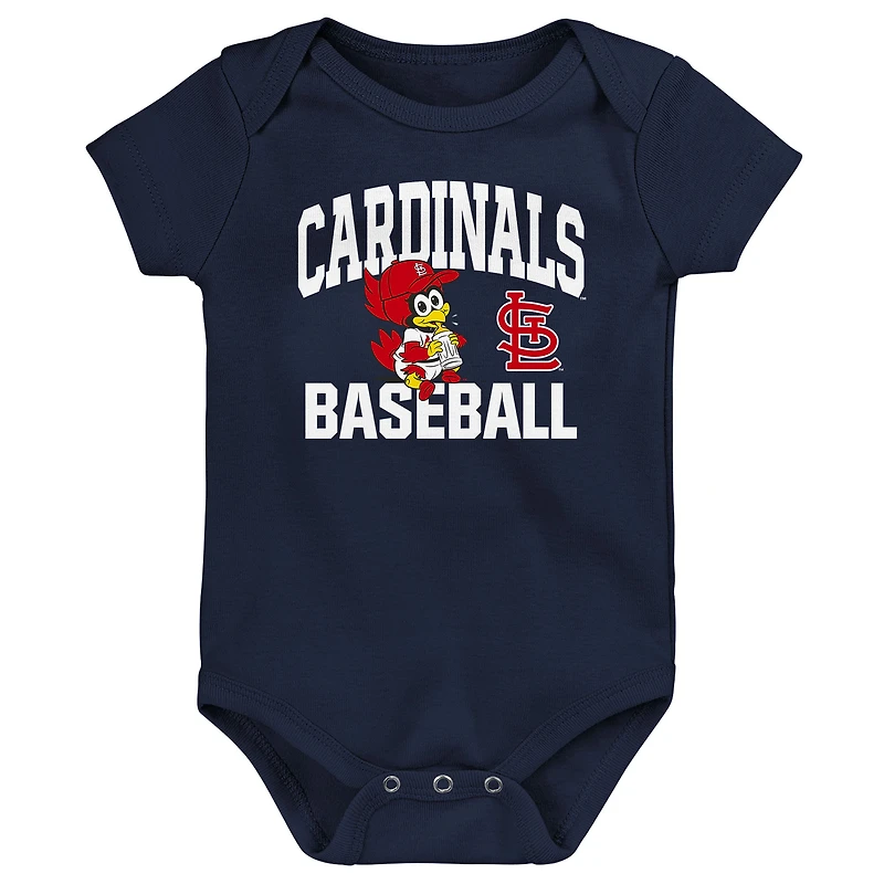 Lot de 3 bodies pour bébé bleu marine St. Louis Cardinals Batter Up