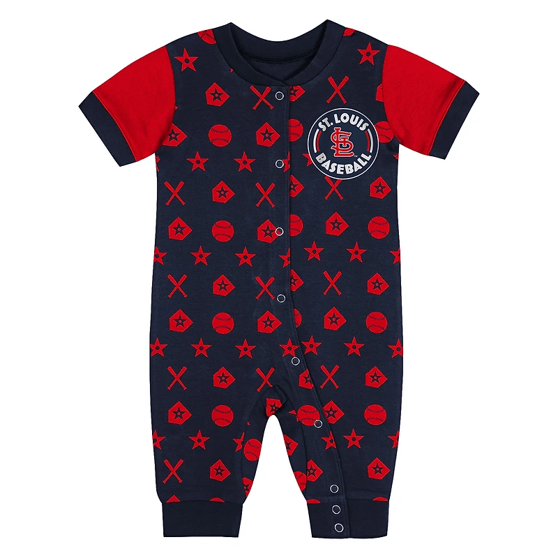 Infant  Navy St. Louis Cardinals Full-Snap Coverall Bodysuit