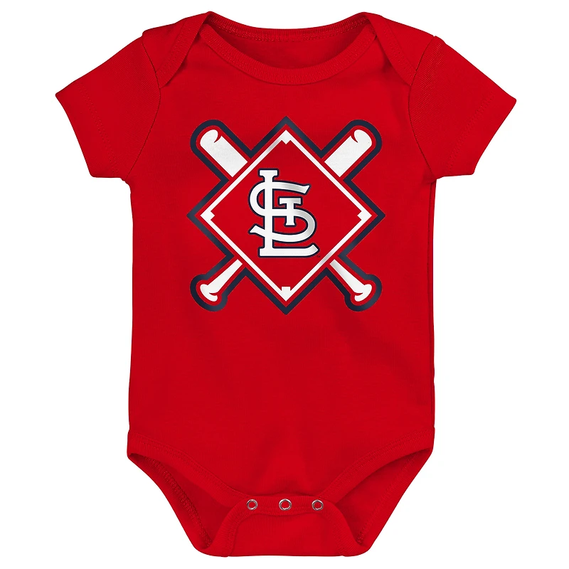 Ensemble de body 3 pièces pour bébé Outerstuff St. Louis Cardinals Home Plate