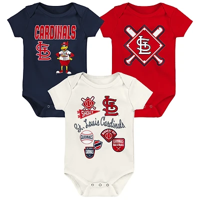 Infant Outerstuff St. Louis Cardinals Home Plate 3-Piece Bodysuit Set