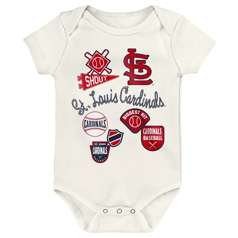 Ensemble de body 3 pièces Outerstuff St. Louis Cardinals Home Plate pour bébé