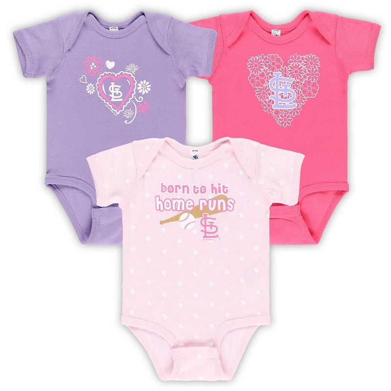 Ensemble de 3 bodys doux comme un raisin pour bébé Cardinals St. Louis