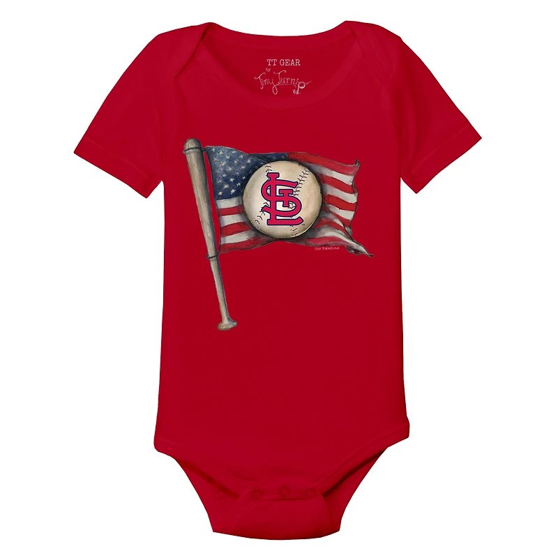 Body pour bébé rouge navet à motif drapeau de baseball des Cardinals Saint-Louis