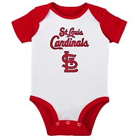 Infant White/Heather Gray St. Louis Cardinals Two-Pack Little Slugger Bodysuit Set