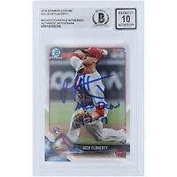 Jack Flaherty St. Louis Cardinals Autographié 2018 Bowman Chrome #72 Beckett Fanatics Witnessed Authenticated 10 Rookie Card avec l'inscription "MLB Debut 9-1-17"