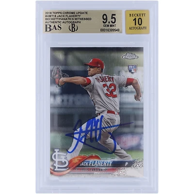 Jack Flaherty St. Louis Cardinals Autographié 2018 Topps Chrome Mise à jour #HMT18 Beckett Fanatics Witnessed Authenticated 9.5/10 Rookie Card