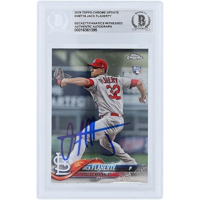 Jack Flaherty St. Louis Cardinals Autographié 2018 Topps Chrome Mise à jour #HMT18 Beckett Fanatics a été témoin d'une carte de recrue authentifiée