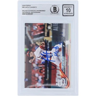Jack Flaherty St. Louis Cardinals a autographié la carte Topps #93 Beckett 2018 authentifiée des fanatiques avec l'inscription "MLB Debut 9-1-17"