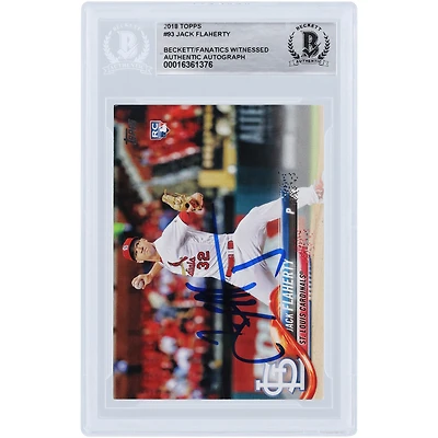 Jack Flaherty St. Louis Cardinals Autographié 2018 Topps #93 Beckett Fanatics Witnessed Rookie Card Authentifié
