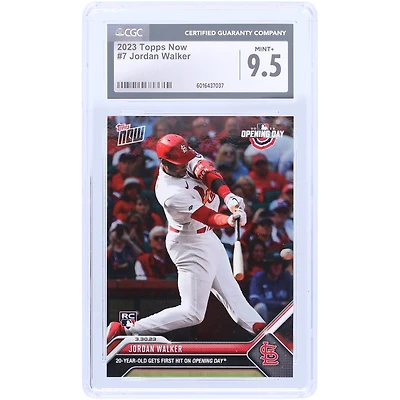 Jordan Walker St. Louis Cardinals 2023 Topps Now 20-Year-Old Get First Hit On Opening Day #7 CGC Authenticated 9.5 Rookie Card