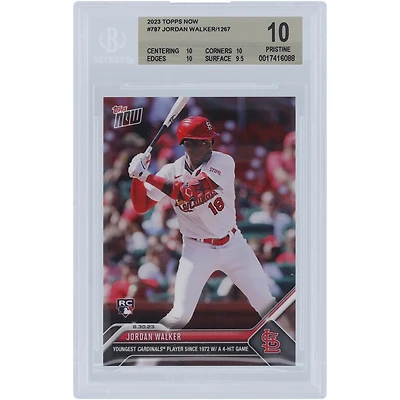 Jordan Walker St. Louis Cardinals 2023 Topps Now Youngest Cardinals 4-Hit Game #787 BGS Authenticated 10 Rookie Card - 10,10,10,9.5 Subgrades