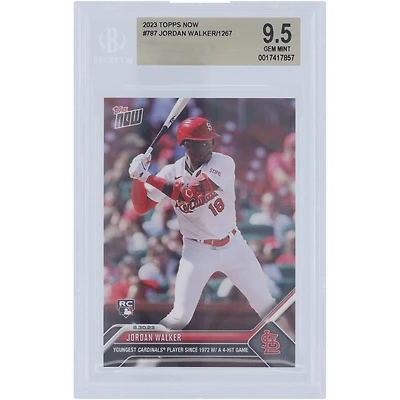 Jordan Walker St. Louis Cardinals 2023 Topps Now Youngest Cardinals 4-Hit Game #787 BGS Authenticated 9.5 Rookie Card