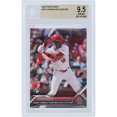 Jordan Walker St. Louis Cardinals 2023 Topps Now Youngest Cardinals Player Since 1972 With A 4-Hit Game #787 BGS Authenticated 9.5 Rookie Card