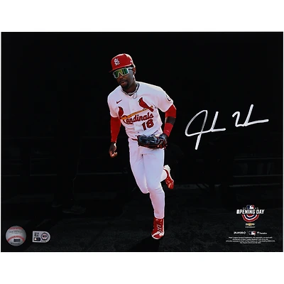 Photographie autographiée de 11"x 14" de Jordan Walker, jour d'ouverture des Cardinals de St. Louis