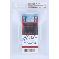 Jordan Walker St. Louis Cardinals Autographed 1st Multi-Hit & First Stolen Base Beckett Fanatics Witnessed Authenticated /10 Ticket from April 1
