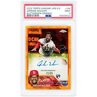 Jordan Walker St. Louis Cardinals Autographed 2023 Topps Chrome Update Sapphire Edition Orange #USA-JW #11/25 PSA Authenticated 9 Rookie Card