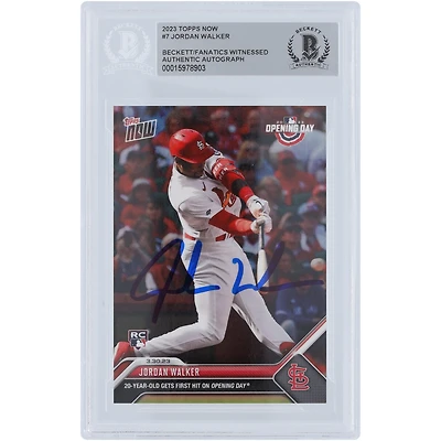 Jordan Walker St. Louis Cardinals Autographed 2023 Topps Now #7 Beckett Fanatics Witnessed Authenticated Rookie Card