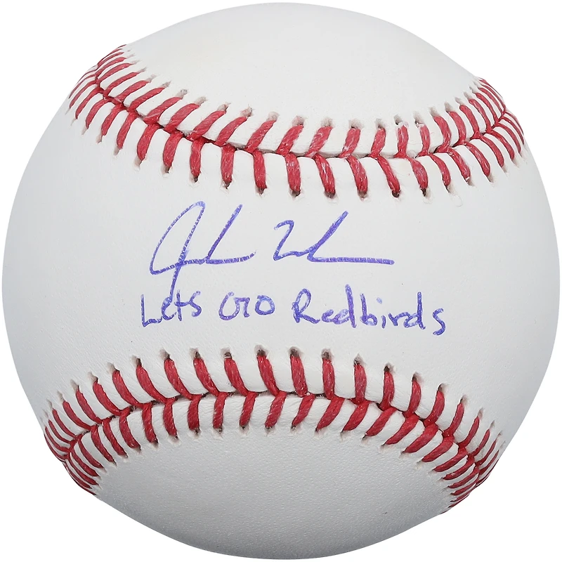 Balle de baseball autographiée par Jordan Walker des Cardinals de Saint-Louis avec l'inscription « Allez les Redbirds ! »