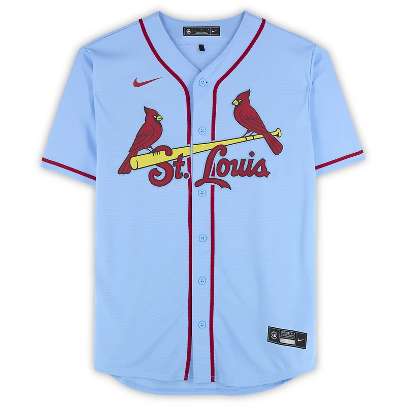 Maillot réplique Nike bleu clair autographié de Jordan Walker, Cardinals de Saint-Louis